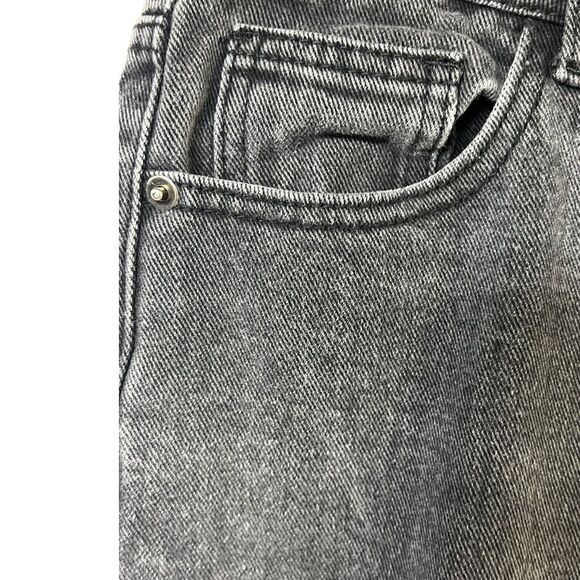 PrettyLittleThings Jeans Black Denim Holes Distressed High Rise Size‎ 8 Straight - Picture 3 of 10